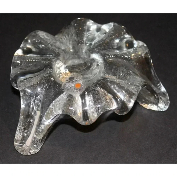 VINTAGE Blenko Glass Ice Floe Candle Holder Contemporary Abstract Art - Picture 2 of 5